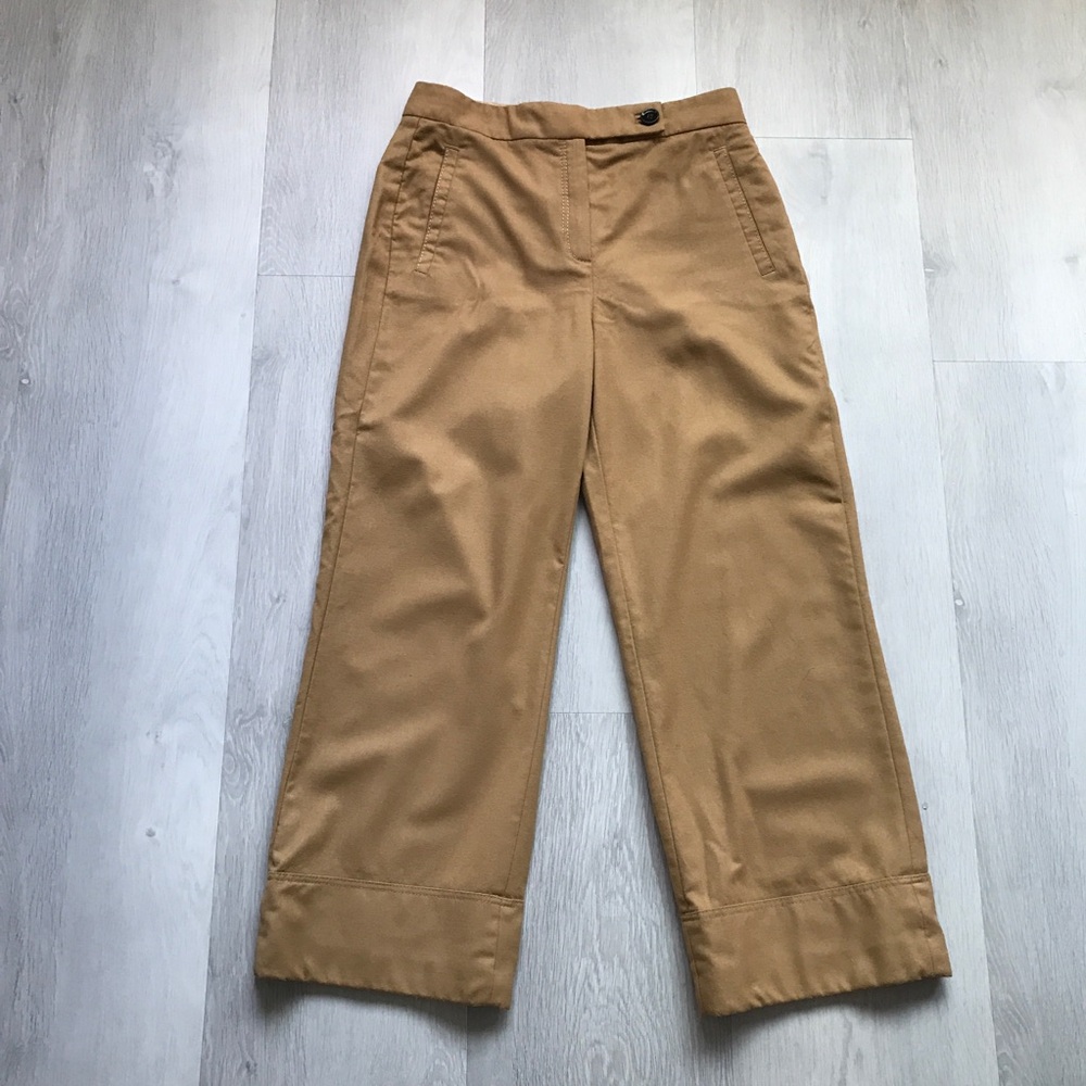 MASSIMO DUTTI BROWN WOOL STRAIGHT LEG FLAT FRONT PANT WOMENS 6